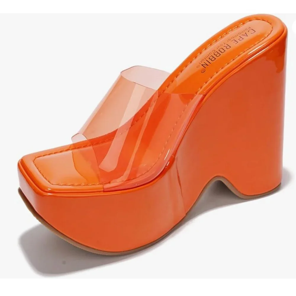 Pinkki Platform Orange Wedges